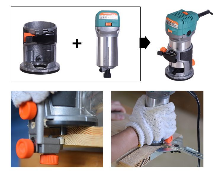 EC05 ทริมเมอร์ เครื่องเซาะร่องไม้ แบบปรับรอบได้ 6 สปีด Power Action คุณภาพสูงมาก!!!