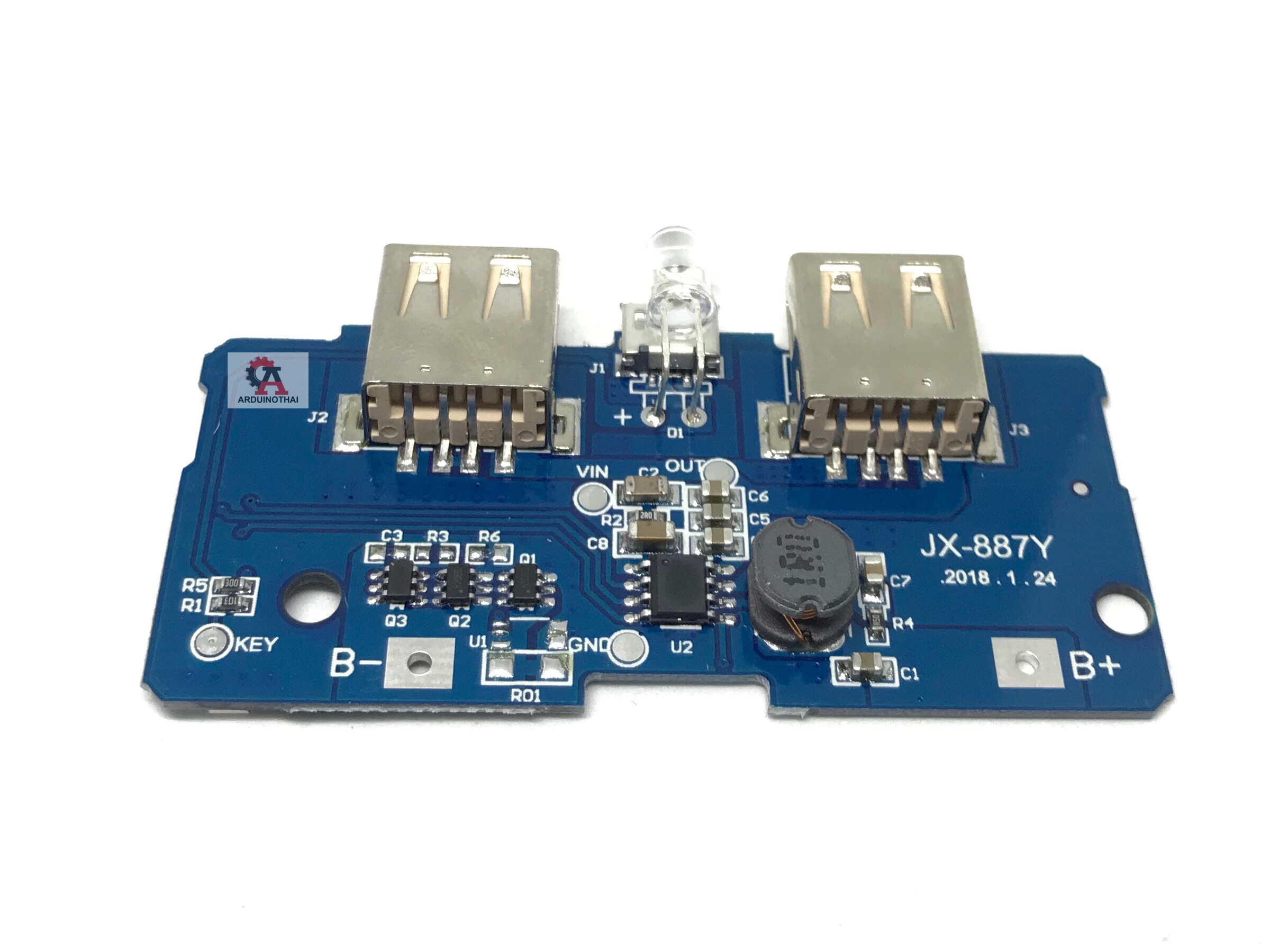 18650 battery step-up charging module USB 3.7V to 5V2A