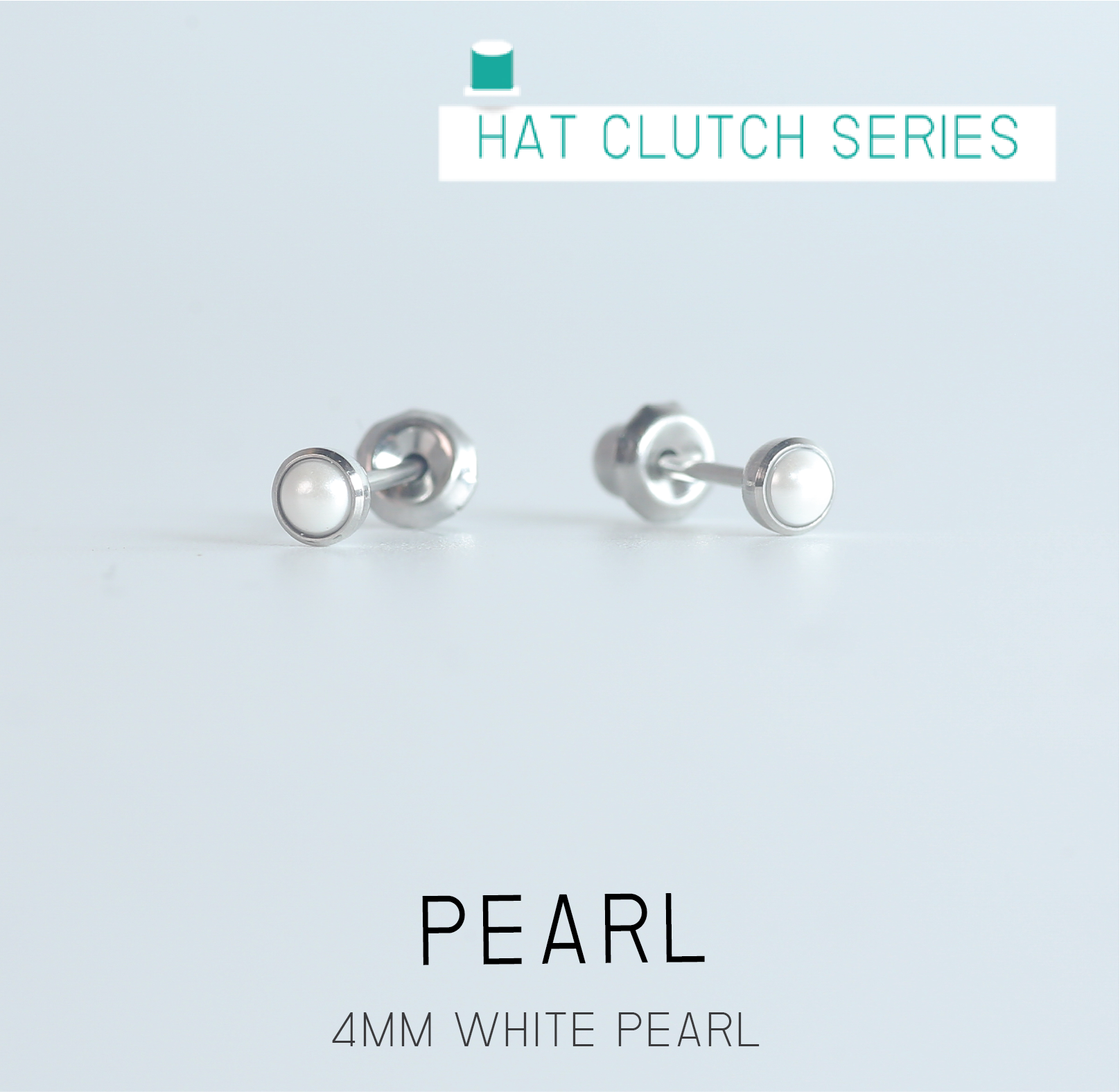 (ส่งฟรี!) ต่างหูสำหรับผิวแพ้ง่ายแป้นตัน 4MM PEARL ก้านสีเงิน ใส่สบายไม่ทิ่มหลังหู ปลอดภัย100%