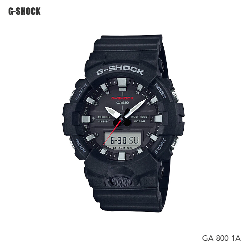 Casio G-shock Anglog-Digital นาฬิกาข้อมือชาย สายเรซิ่น รุ่น GA-800 Series GA-800-1A GA-800-4A