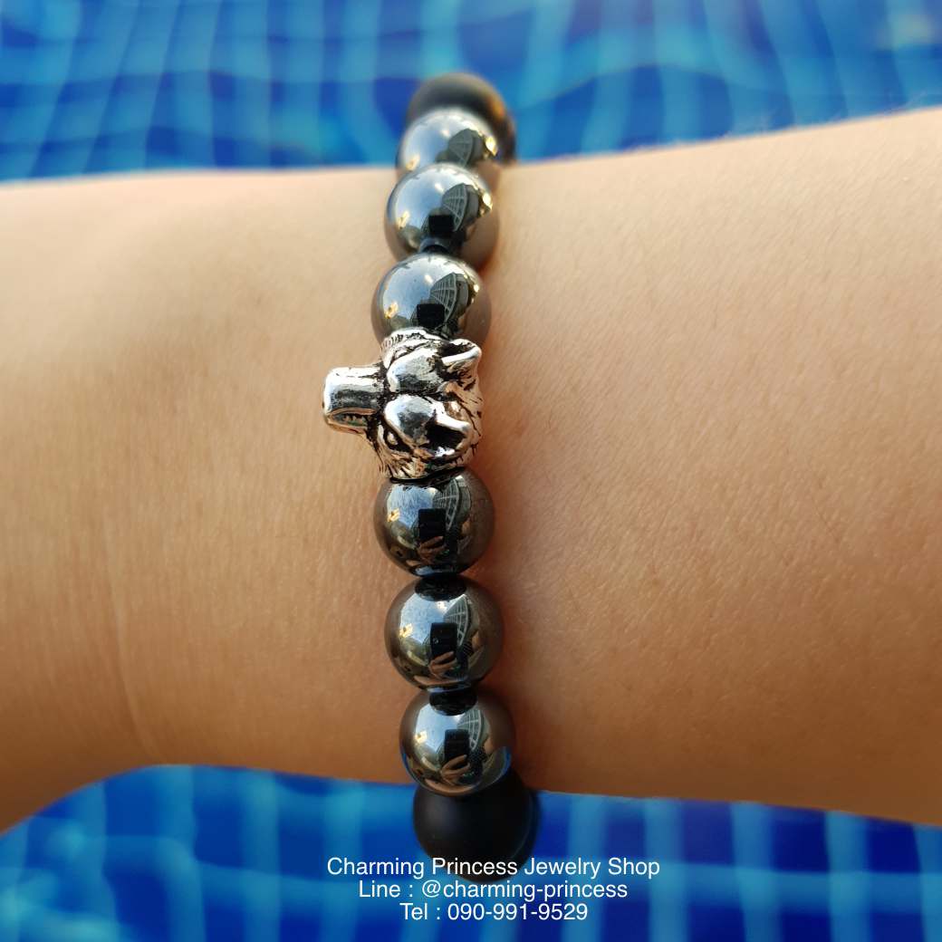 Protection ปกป้องคุ้มครอง เฮมาไทต์ โอนิกต์ ขนาด 8 มม พร้อมตัวคั่นเงินแท้สุนัขจิ้งจอก เจ้าแห่งการวางแผน