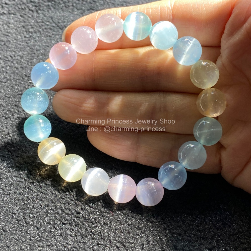 Candy Pastel Selenite เซเลไนต์สีหวานละมุน 10 มม เสริมสร้างพลังงานบวก ล้างพลังงานลบได้อย่างดีเยี่ยม สร้างสมาธิ และเพิ่มความผ่อนคลายให้กับจิตใจของคุณ