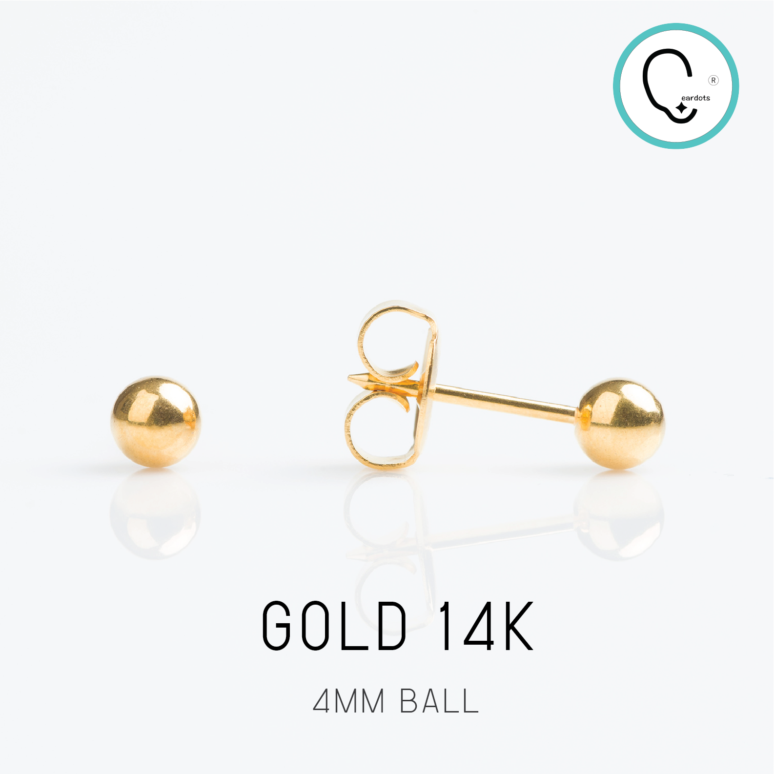 “เช็คสินค้าทัก line ก่อนโอนนะคะ” (ส่งฟรี แถมฟรีแป้นหมุดตัน)ทองแท้14K ต่างหูสำหรับผิวแพ้ง่าย BALL 4MM สีทอง ปลอดภัย 100%_STD058