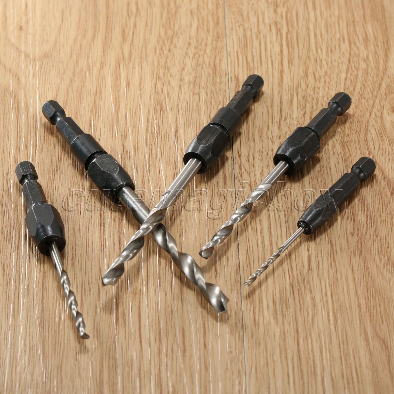 DT04 ชุดแปลงดอกสว่านเป็นแกนหกเหลี่ยม สำหรับสวมเร็ว 5 ดอก 2-6 มิล