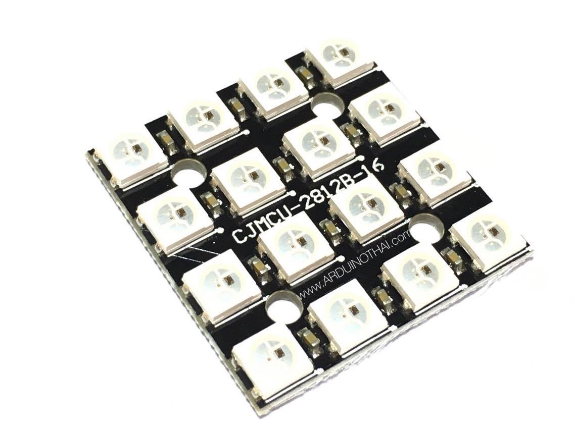 4x4 WS2812 16 RGB LED ไฟแบบตารางขนาด 4x4