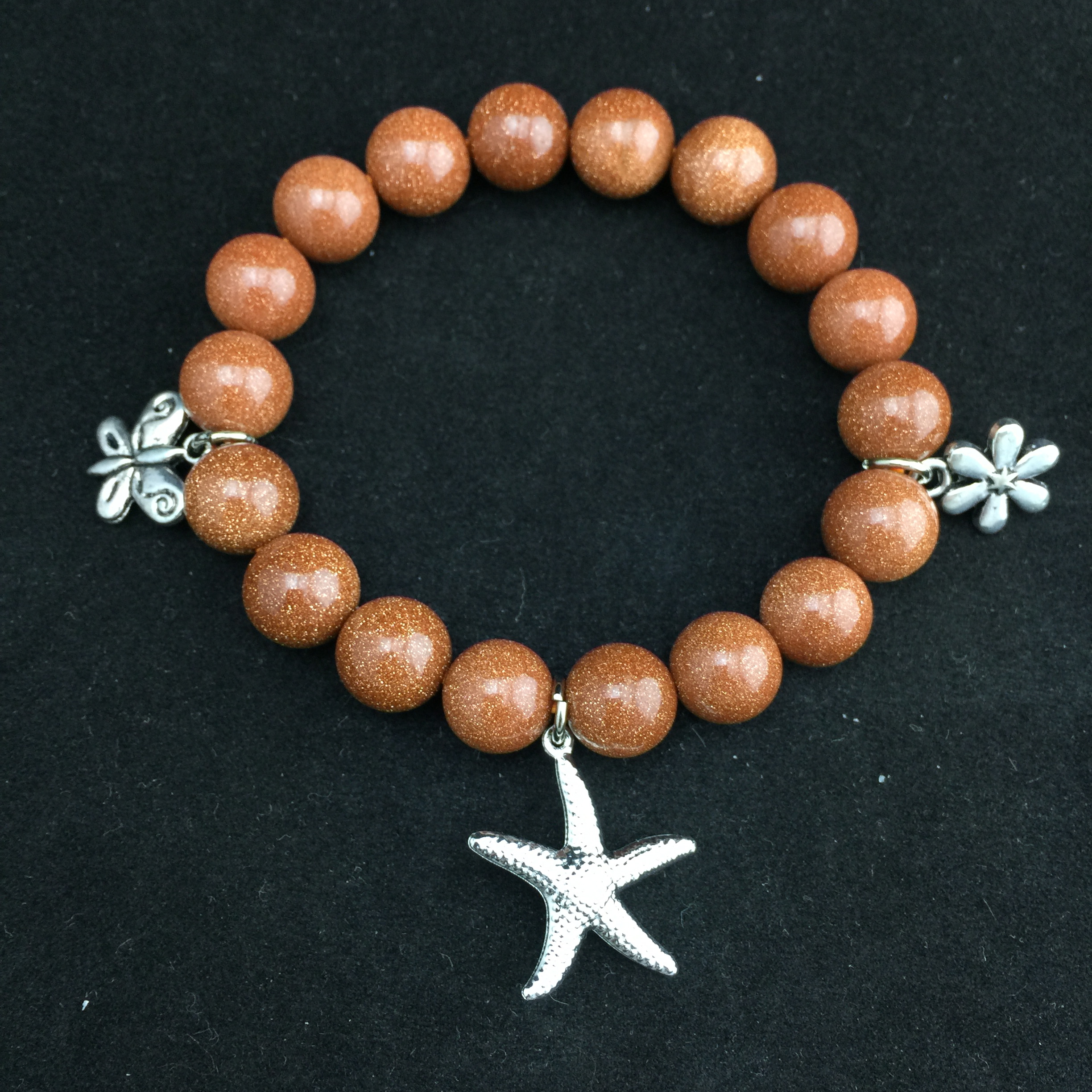 Sand Stone แซนสโตน 10 มม ประดับดาว ผีเสื่อ ดอกไม้