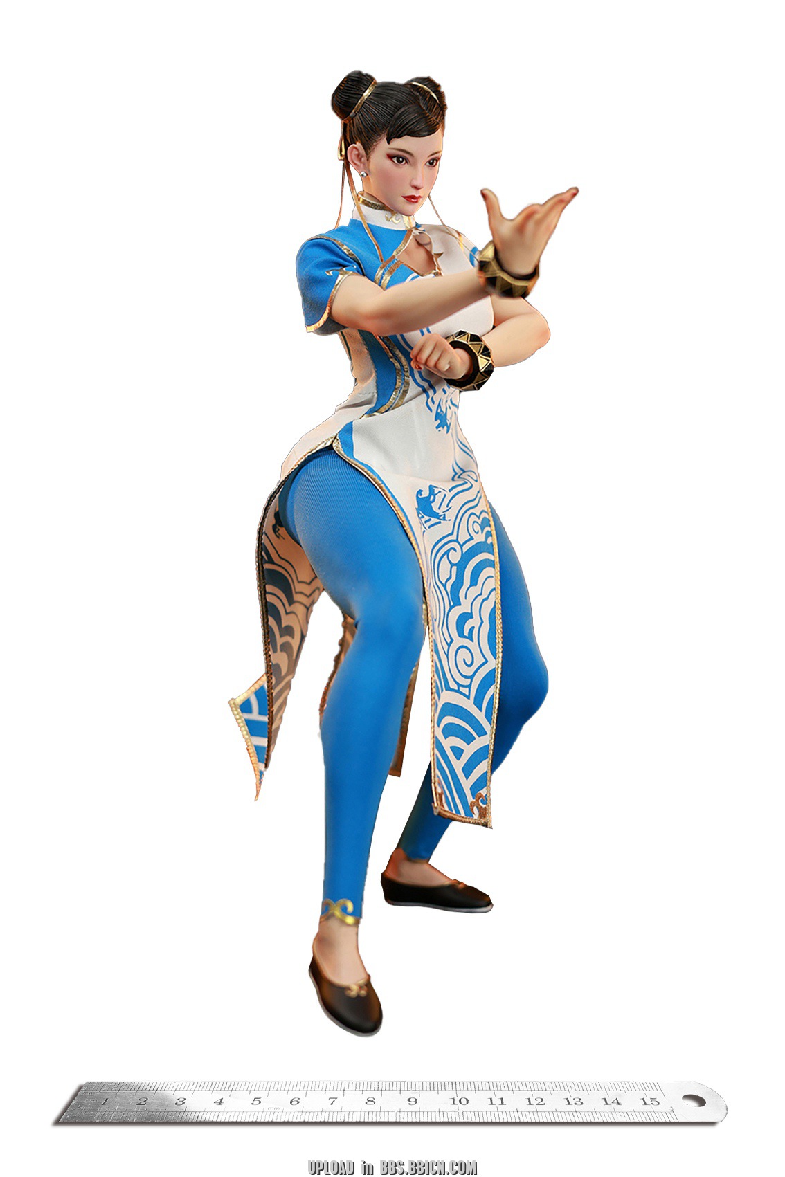 STAR MAN MS-011 Female Fighter Chun-li (Blue Cloud Patterned White Cheongsam Version)