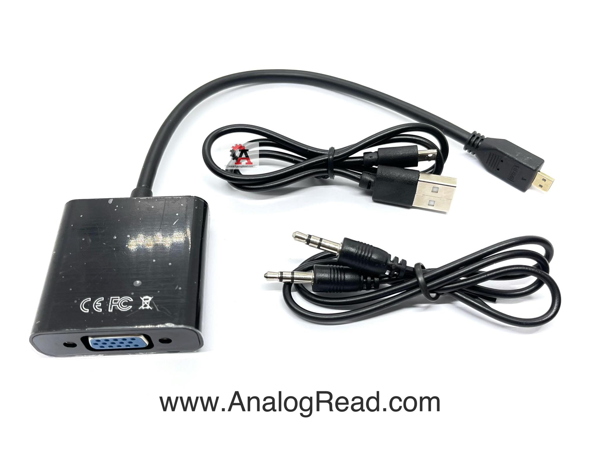 Micro HDMI to VGA (Black) With Audio Jack 3.5 mm