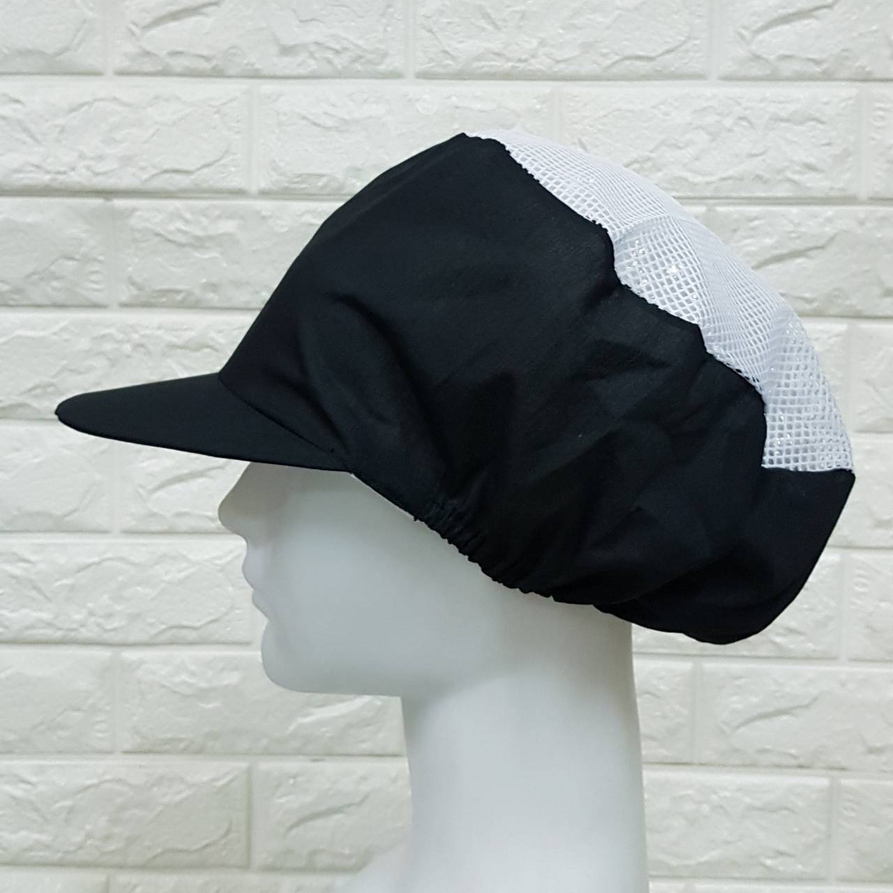 จำนวน 50 ใบ หมวกคลุมผมตาข่ายบน หมวกแม่ครัว หมวกพ่อครัว หมวกทำอาหาร หมวกโรงงาน หมวกพนักงานฝ่ายผลิต หมวกอุตสาหกรรม หมวกคลุมเก็บผมชาย-หญิง