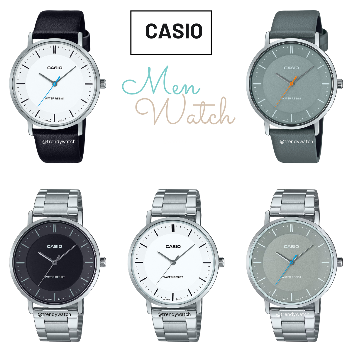CASIO นาฬิกาข้อมือผู้ชาย MTP-VT04D สายแสตนเลส MTP-VT04L สายหนัง MTP-VT04L-7E MTP-VT04L-8E -1E MTP-VT04D-8E MTP-VT04D-7E MTP-VT04D-1E สำเนา