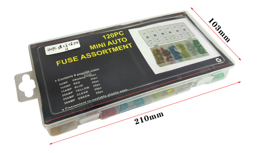 CARE03 ชุดฟิวส์ก้ามปู 120 ชิ้น สำหรับ รถยนต์ รถไฟฟ้า มอเตอร์ไซด์ ตั้งแต่ 5 -30 AMP ติดรถไว้ใช้ยามฉุกเฉิน