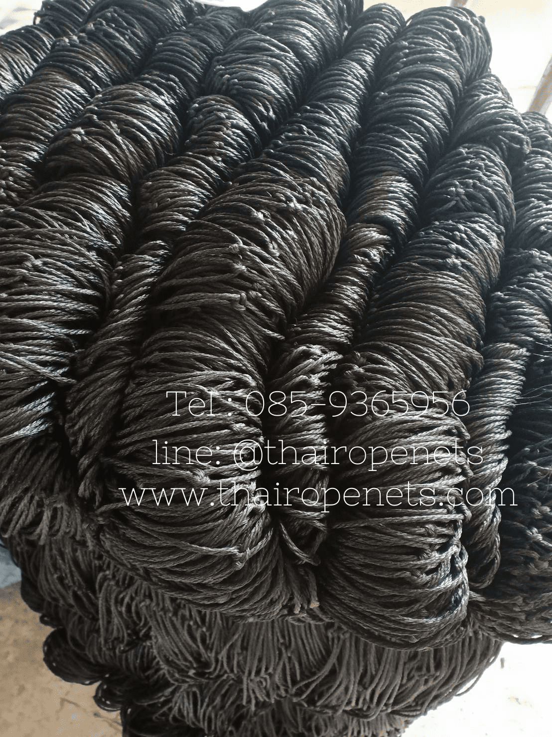 ตาข่ายฟุตบอล ฟุตซอล สีดำ ขนาด 3 มิล ช่องตา 12x12 CM. **ความสูง 6 เมตร** มีความยาวให้เลือก