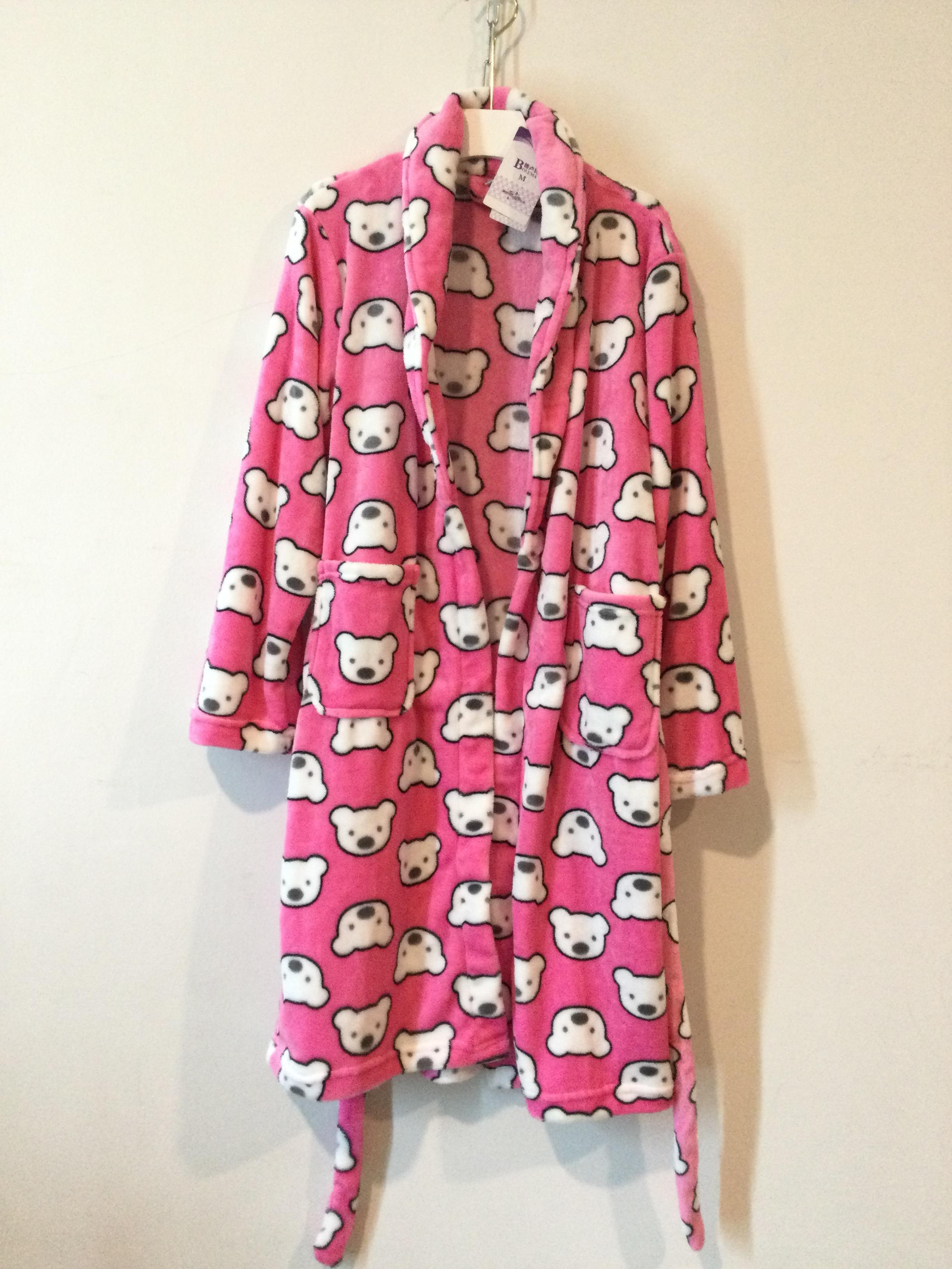 เสื้อคลุมอาบน้ำ เสื้อคลุมชุดว่ายน้ำ เสื้อคลุมใส่นอนสีชมพู