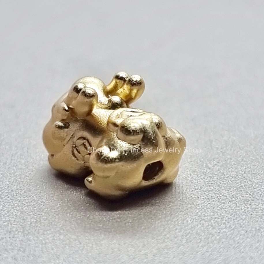 เบบี้ปี่เซี๊ยะ ชาร์มปี่เซี๊ยะ เงินแท้ 99.99% ชุบทอง ตัวคั่นสร้อยข้อมือ ชาร์มเงินแท้ 99.99% กว้าง 7.5 มม ยาว 12 มม