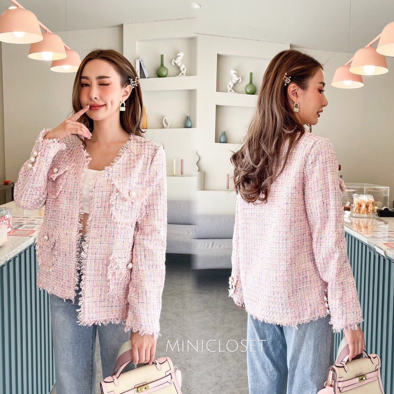 เสื้อคลุม เสื้อคลุมผ้าทวิต เรียบหรูดูแพง