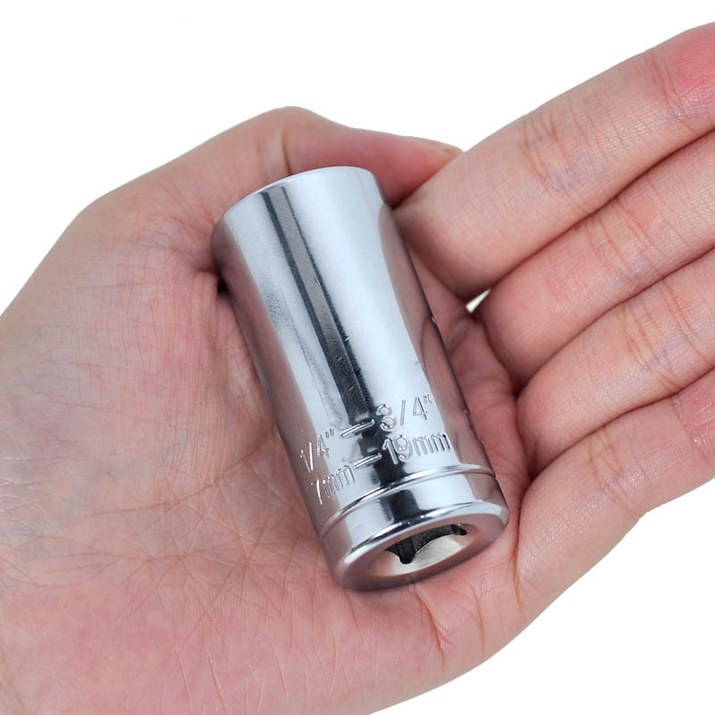 AD18 ลูกบล็อกเอนกประสงค์ อันเดียว ไขน็อตได้ตั้งแต่เบอ 7 ถึงเบอ 19 พร้อมแกนแปลงใส่สว่าน