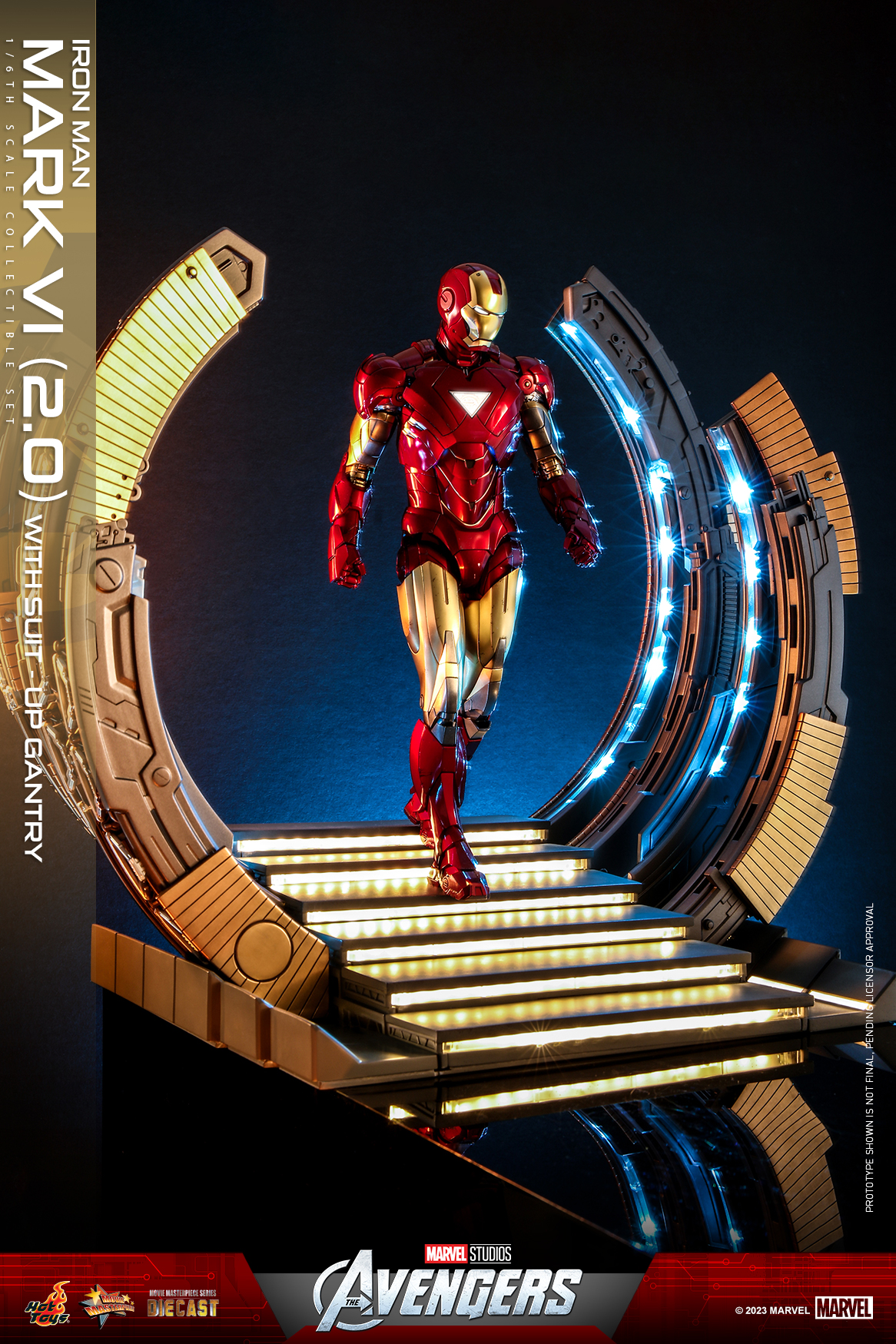 Hot Toys MMS688D53 1/6 The Avengers - Iron Man Mark VI (2.0) with Suit-Up Gantry