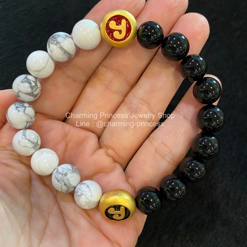 หัวนะโม หรือ หัวนอโม รุ่นบารมีศรีวิชัย วัดพระมหาธาตุวรมหาวิหาร จ.นครศรีธรรมราช ร้อยพร้อม Black Onyx โอนิกซ์ และ Howlite ฮาวไลท์