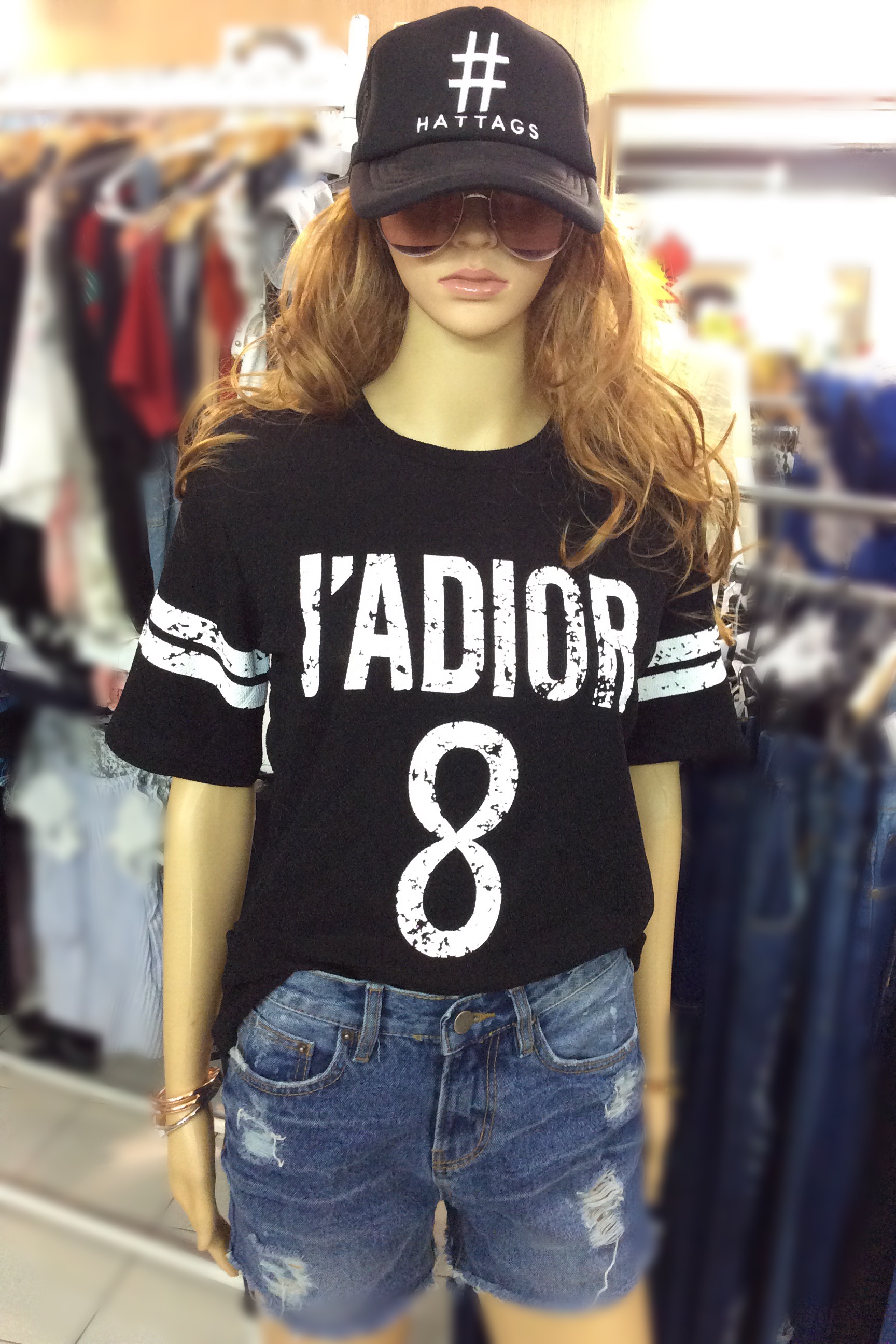 🦋เสื้อยืดสไตล์เกาหลี ผ้าวิ้งๆวาวๆ สกรีน J'ADIOR 8 เนื้อผ้านุ่มนิ่มใส่สบาย