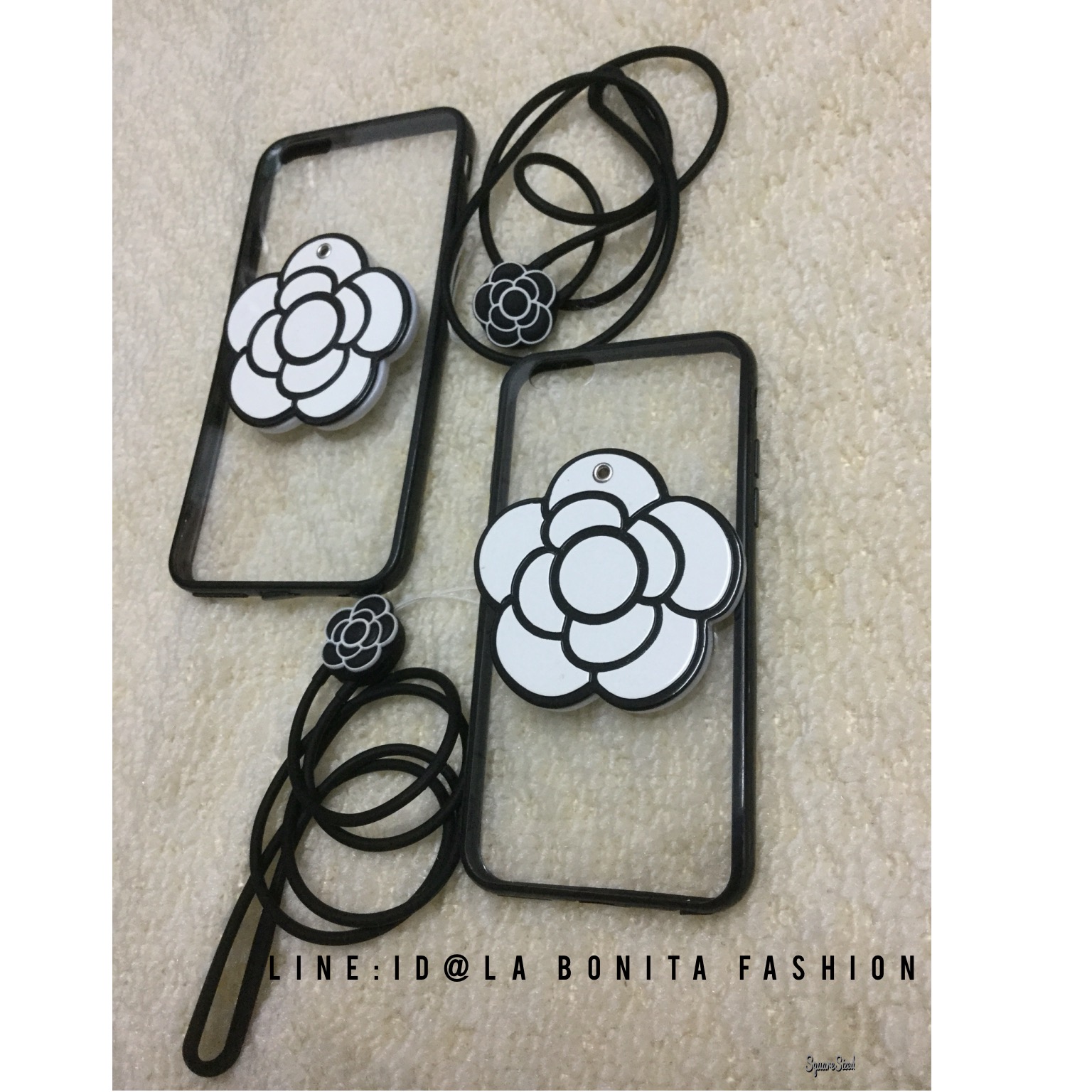 เคส i phone ลายชาแนลรุ่นใหม่ล่าสุด แต่งดอกคามิเรียตามแบบฉบับชาแนล ที่ดอกไม้มีกระจกเก๋ๆ งานสวยเว่อๆค่ะ