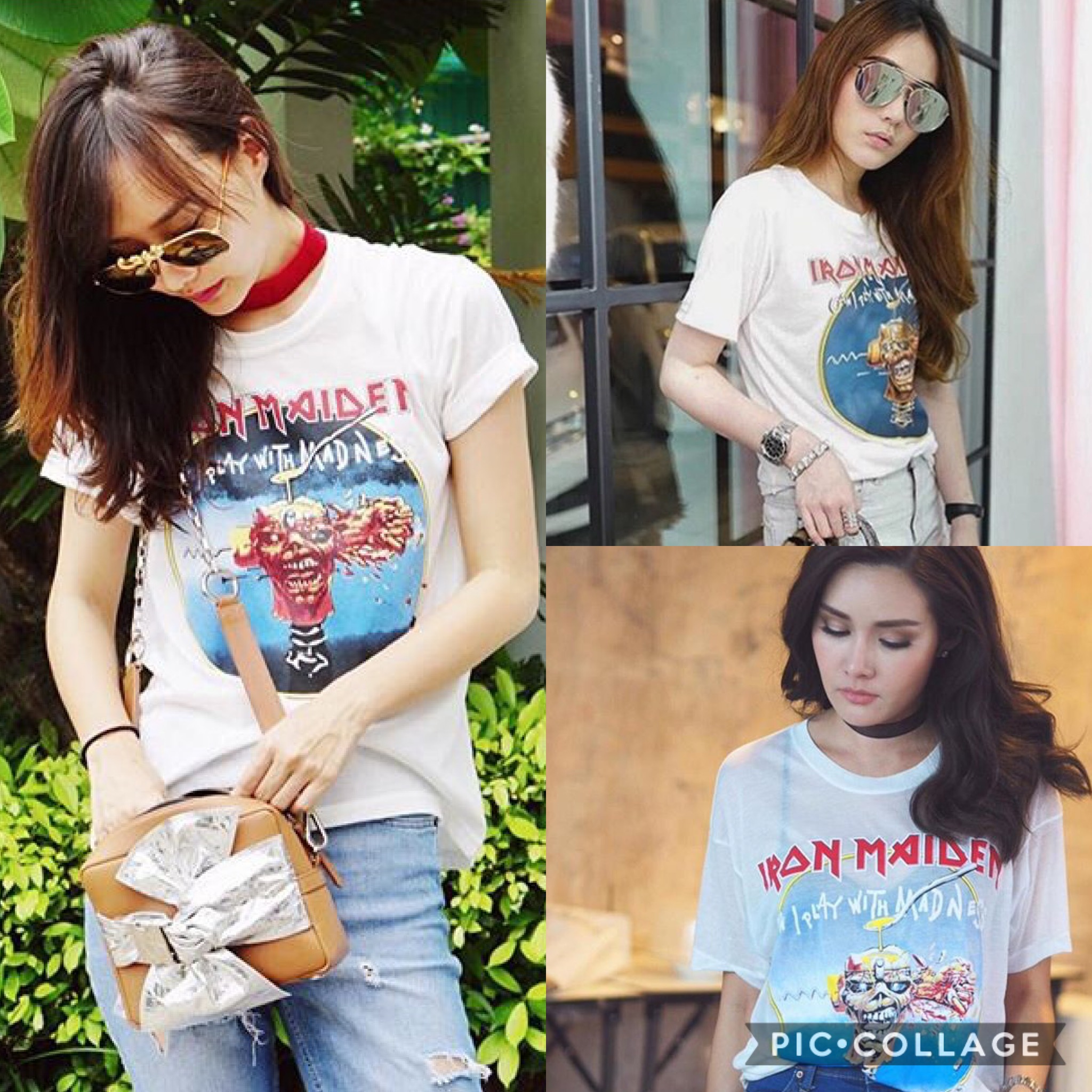 พร้อมส่ง เสื้อยืดเนื้อบาง สกรีนลาย Iron Maiden แบบเหล่าดารา เซเลบใส่. ตอนนี้กลับมาhot hit อีกครั้ง สาวๆที่ยังไม่มี รีบจัดด่วนนะคะ อย่าให้ตกเทรนด์คร้าาา เสื้อยืดIron Maiden ผ้ายืดเนื้อบาง แต่ไม่บางมากจนเกินไป เนื้อบางกำลังดี ผ้าเนื้อดีใส่สบายค่ะ