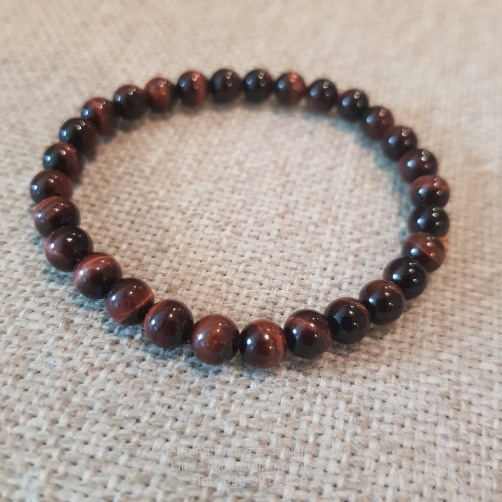 Tiger Eye Red เรด ไทเกอร์อาย หินตาเสือ 6 มม