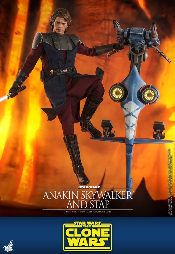 Hot Toys TMS020 1/6 Star Wars: The Clone Wars - Anakin Skywalker And Stap (Special Edition Bonus)