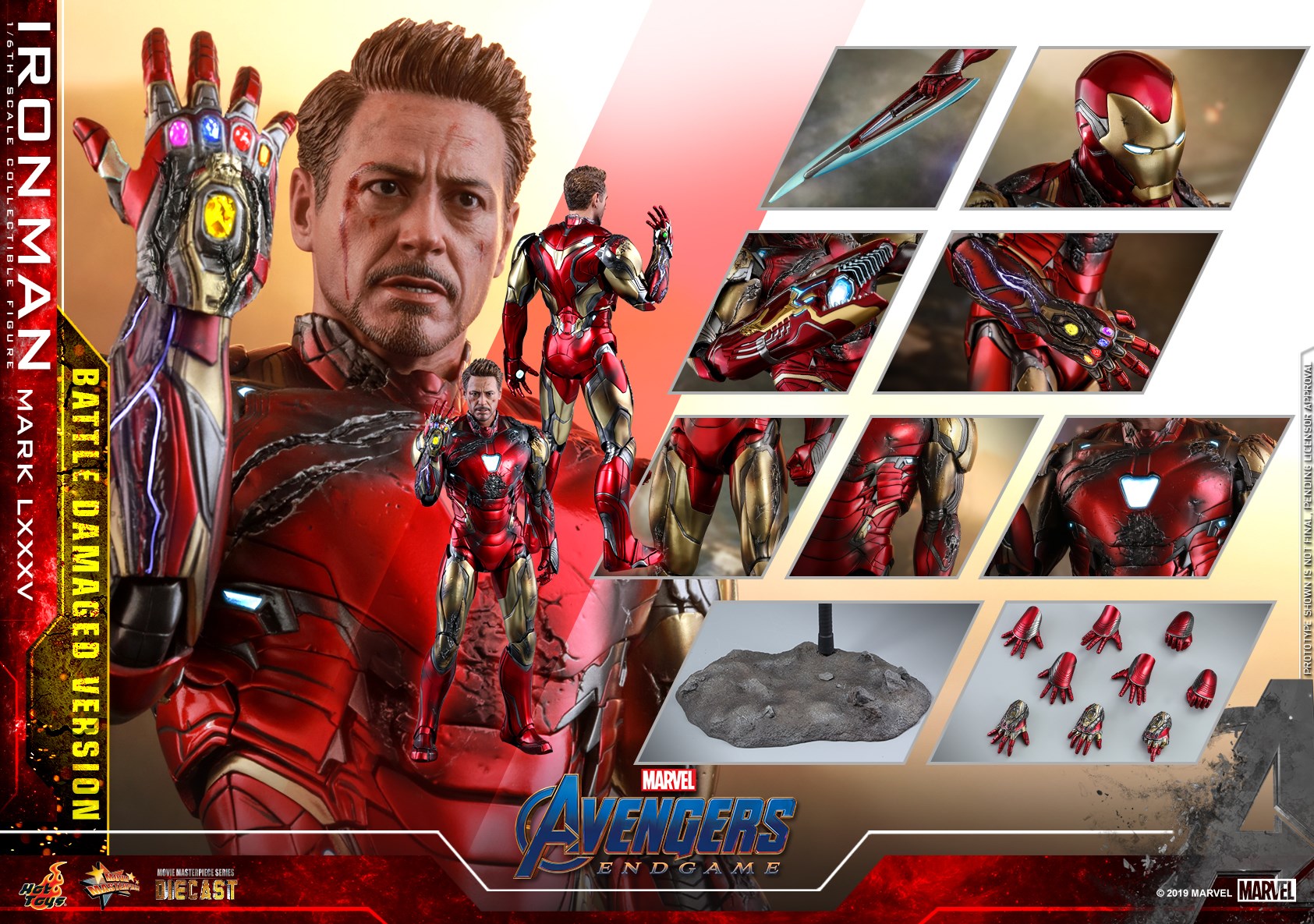 Hot Toys MMS543D33 Avengers: Endgame 1/6 Iron Man Mark LXXXV (Battle Damaged Version)