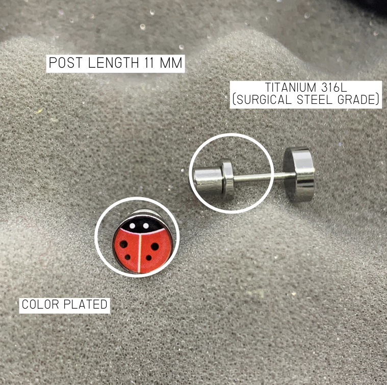 (ส่งฟรี!) ต่างหูสำหรับผิวแพ้ง่ายแป้นตัน ปลอดภัย 100% ใส่สบายไม่ทิ่มหลังหู Bugs