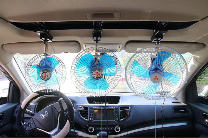 FAN03 พัดลม 12v ขนาด 10 นิ้ว สำหรับติดในรถ หรือพกพาเข้าป่ากางเต๊น ใช้ไฟแบตรถยนได้เลย