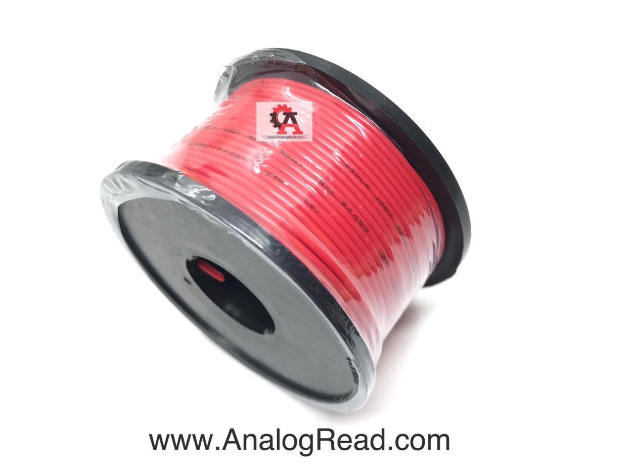 สายไฟสีแดง 24AWG (ม้วน)