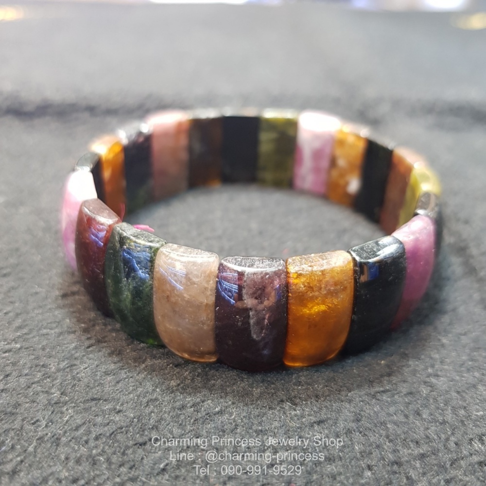 Tourmaline Bangle กำไลทัวร์มาลีน สีครบ จบในเส้นเดียว
