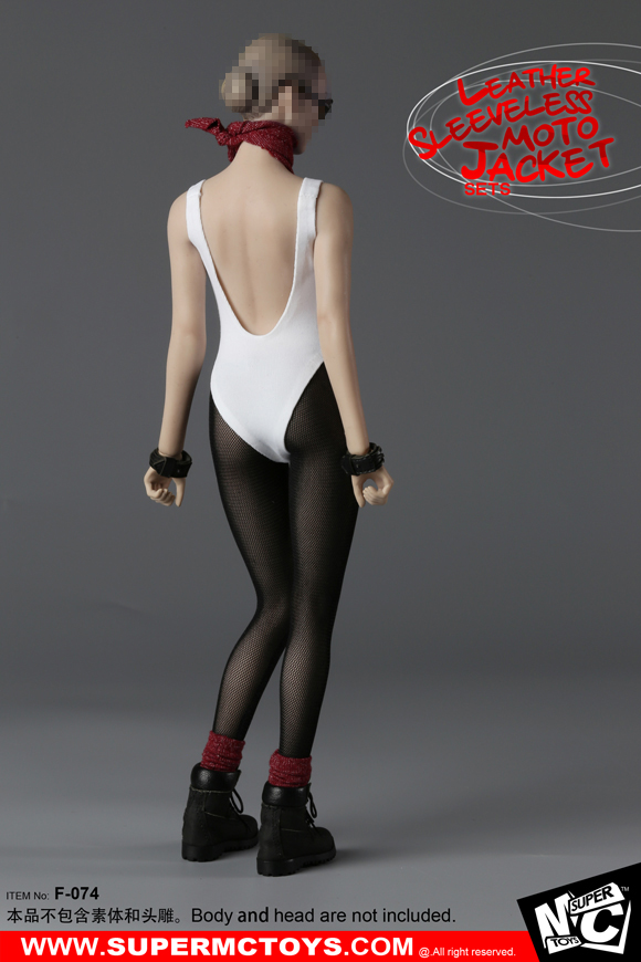 SuperMCTOYS F-074 Leather Sleeveless Moto Jacket Sets