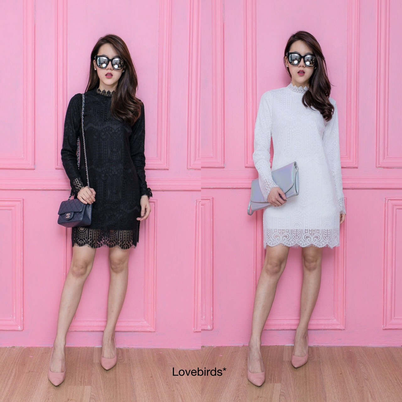 เดรสลูกไม้แต่งขอบที่คอและปลายชายเดรส ลายลูกไม้สวยมากๆ ผ้าดีตรงคอจะทำแบบสูงเล็กน้อยน่ารัก ตรงปลายก็ทำเป็นหยัก ด้านหลังใส่ซิป มีซับในทั้งตัว น่ารักมากๆค่า