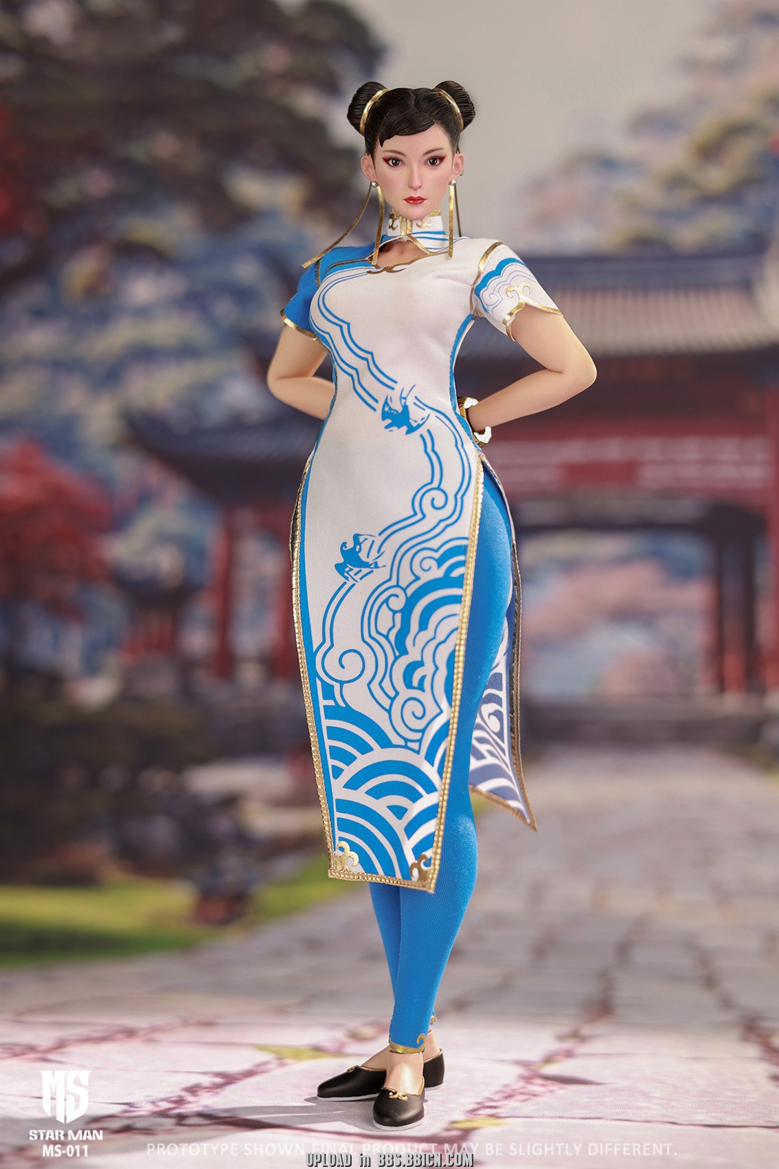 STAR MAN MS-011 Female Fighter Chun-li (Blue Cloud Patterned White Cheongsam Version)