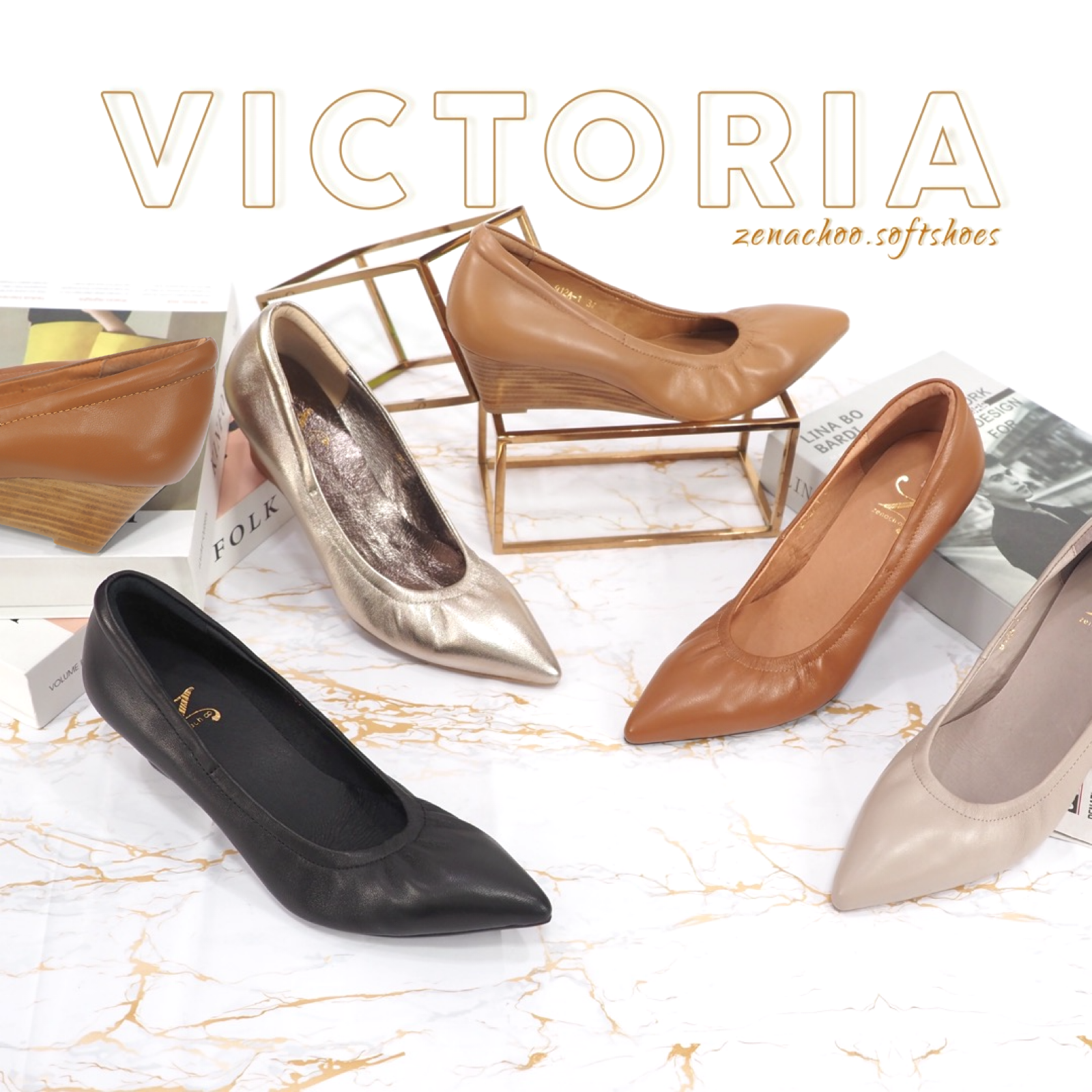 ทรงปกติ เปลี่ยนไซส์ได้-ไม่รับคืน Zenachoo Victoria2 สูง 2 นิ้ว รองเท้าหนังแกะ ส้นเตารีดหัวแหลม ทรงสวย เดินสบายทั้งวัน