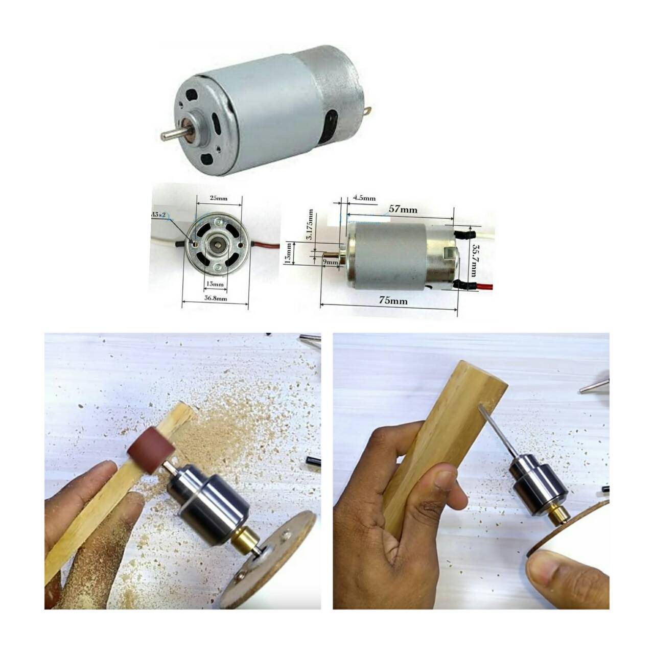 MO04 มอเตอร์ RS550 12V DC แกน 3 มิล สำหรับ DIY สว่านจิ๋ว เครื่องเจียร/ตัดมินิ เปลี่ยนอะไหล่สว่านแบต