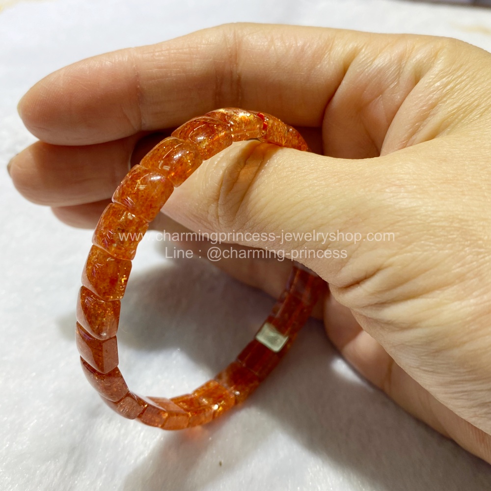 Sunstone ซันสโตน AAA+ 8 มม สวยมีประกายระยิบระยับ