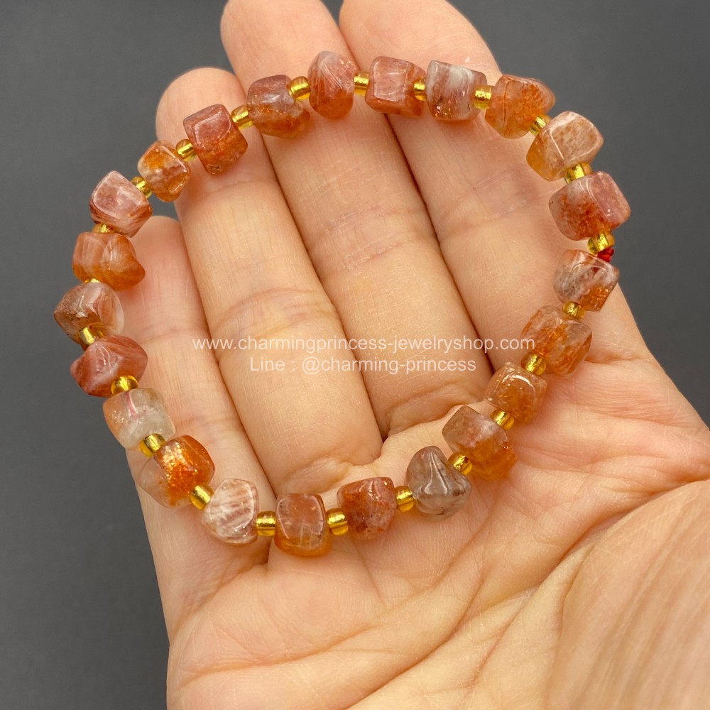 Sunstone Bead ซันสโตน สร้อยข้อมือ
