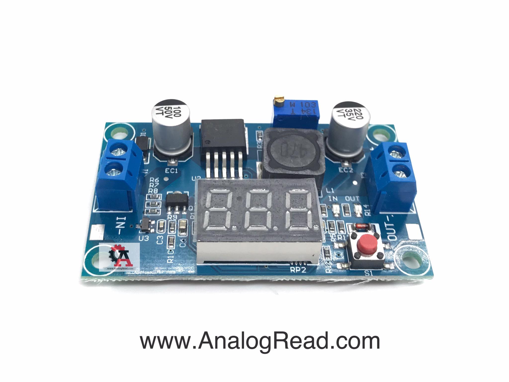 LM2596 DC-DC Step Down Power Module 0-45 to 4-40V 2A โมดูลลดแรงดัน พร้อมหน้าจอแสดงผล จ่ายกระแสได้ต่อเนื่อง 2A สต็อกไทยส่งไว
