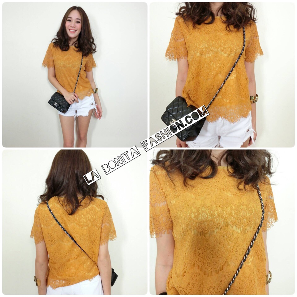 Lace Garden Top (ONLY @Naked Studio) เสื้อตัวสั้นลูกไม้อย่างดี มีซับในในตัว งานดีเย็บเก็บริมขอบเรียบร้อยค่ะ ใส่ได้กับทั้งยีนต์ขาสั้นและยาวนะค่ะ