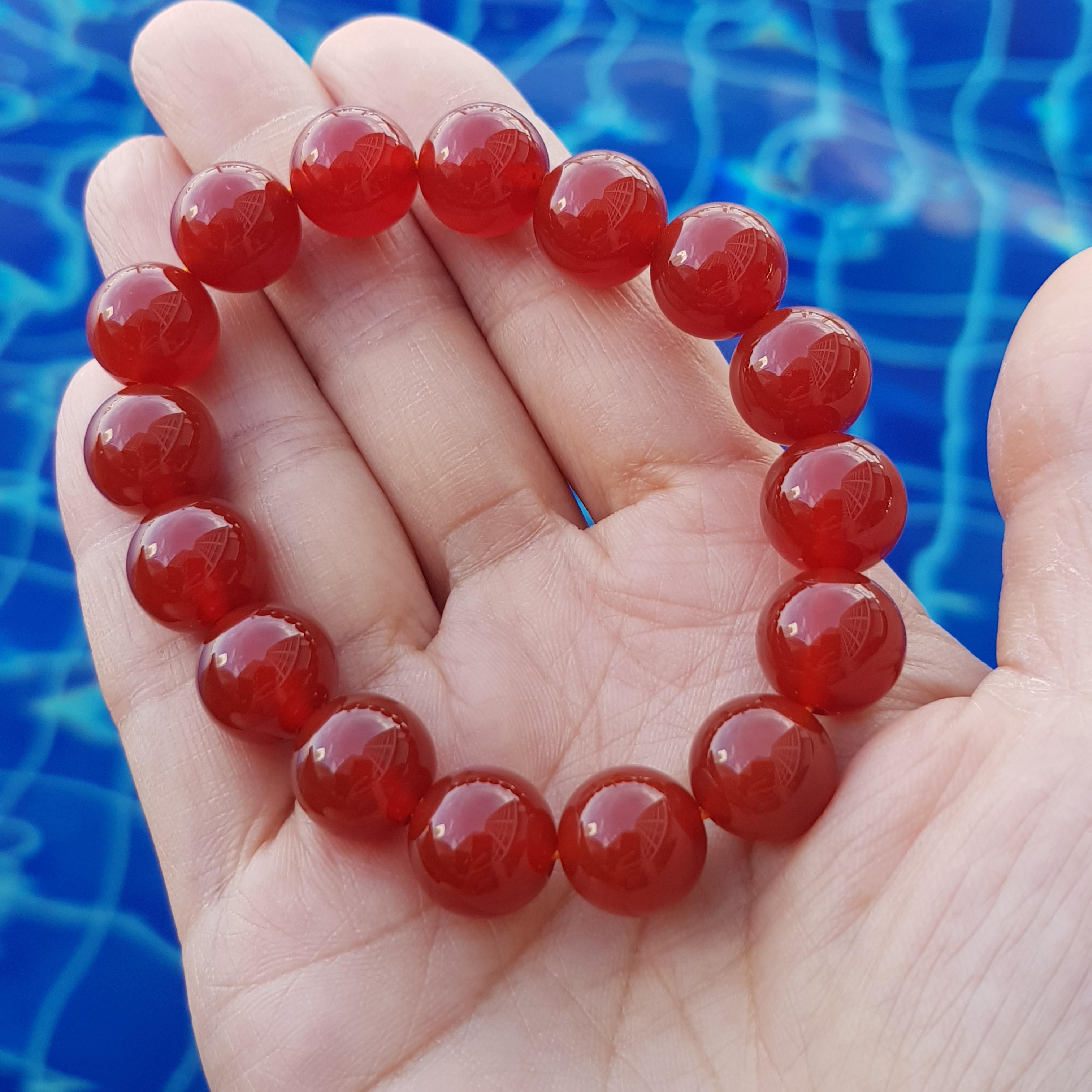 Carnelian คาร์เนเลียน คาเรเนียน 12 มม เทวีแห่งความอุดมสมบูรณ์ ช่วยเรื่องการเงินและสุขภาพ