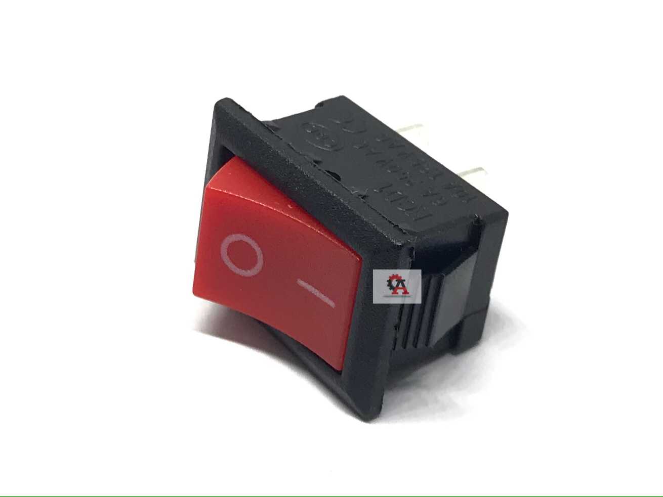 Switch ON - Off สีแดง-ดำ ขนาด 15x21MM