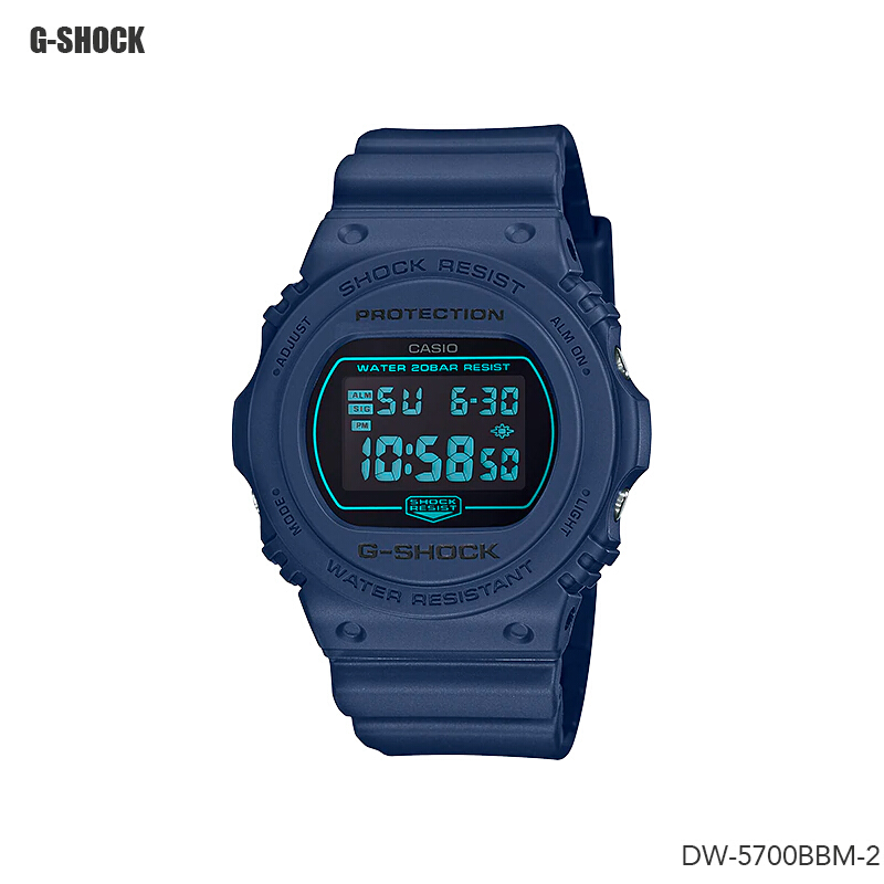 Casio G-shock รุ่นสีพิเศษ นาฬิกาข้อมือชาย สายเรซิ่น รุ่น DW-5700 Series รุ่น DW-5700BBM DW-5700BBM-2