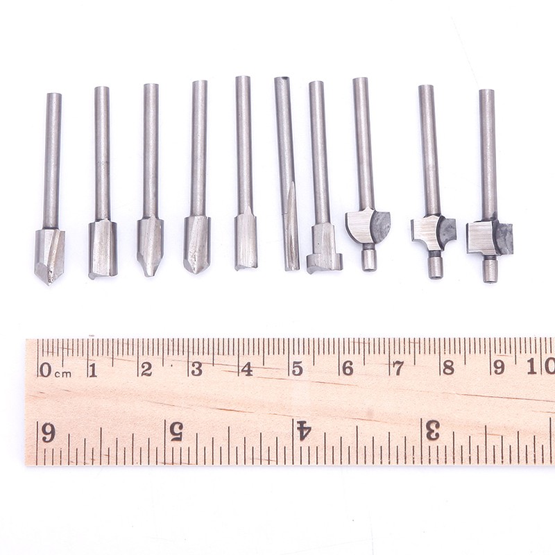 DR03 ชุดดอกทริมเมอร์ แกน 3 มิล สำหรับเครื่องเจียรสายอ่อน Dremel/เครื่องเจียรเล็ก ชุด 10 ดอก