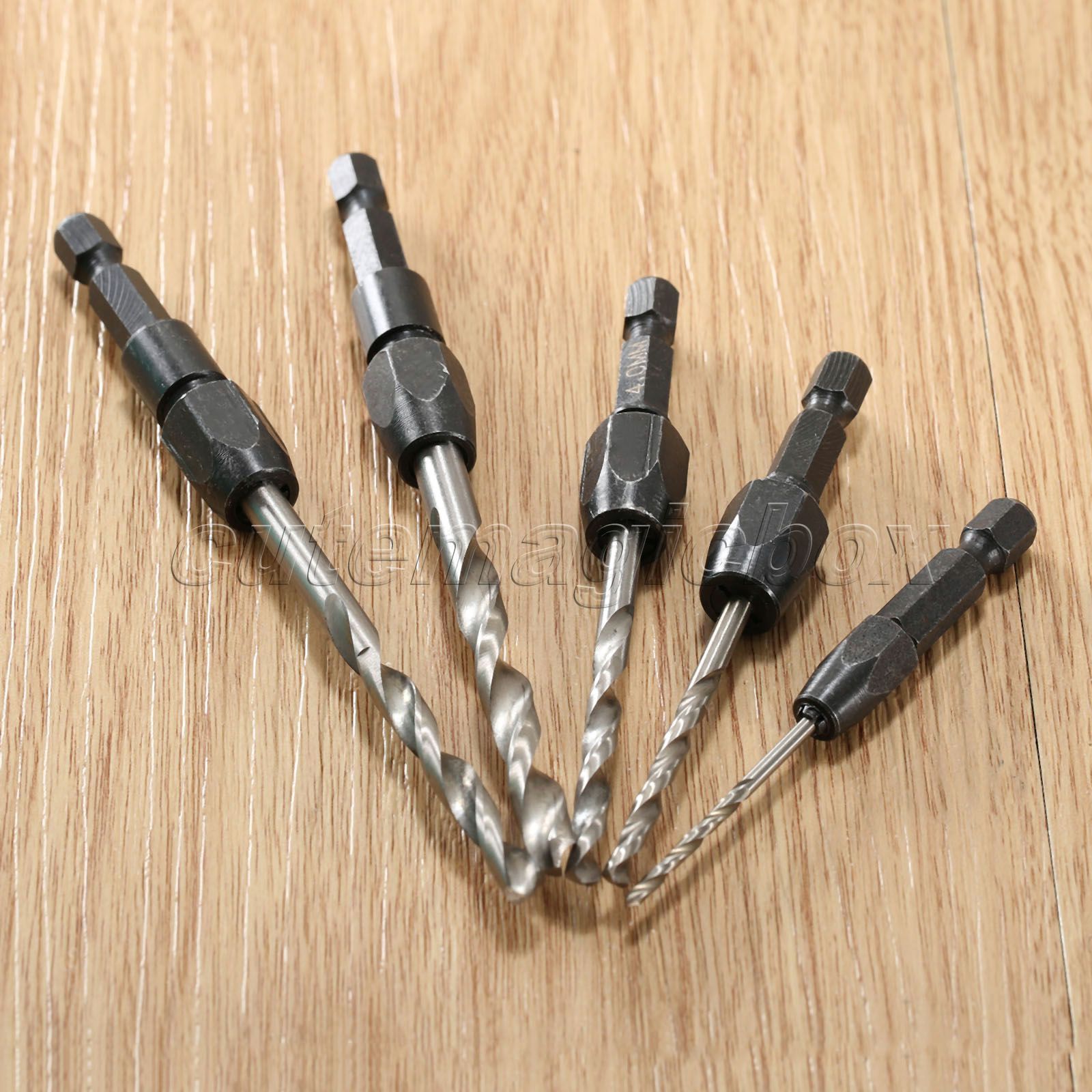 DT04 ชุดแปลงดอกสว่านเป็นแกนหกเหลี่ยม สำหรับสวมเร็ว 5 ดอก 2-6 มิล