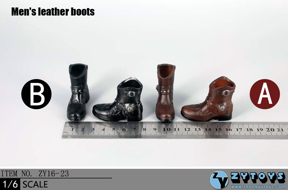 ZY Toys ZY16-23A Men's Leather Boots Black