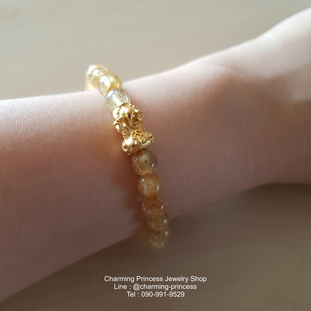 ไหมทอง 6 มม เบบี้ปี่เซี๊ยะ ทองคำแท้ 99.99% 0.6 g