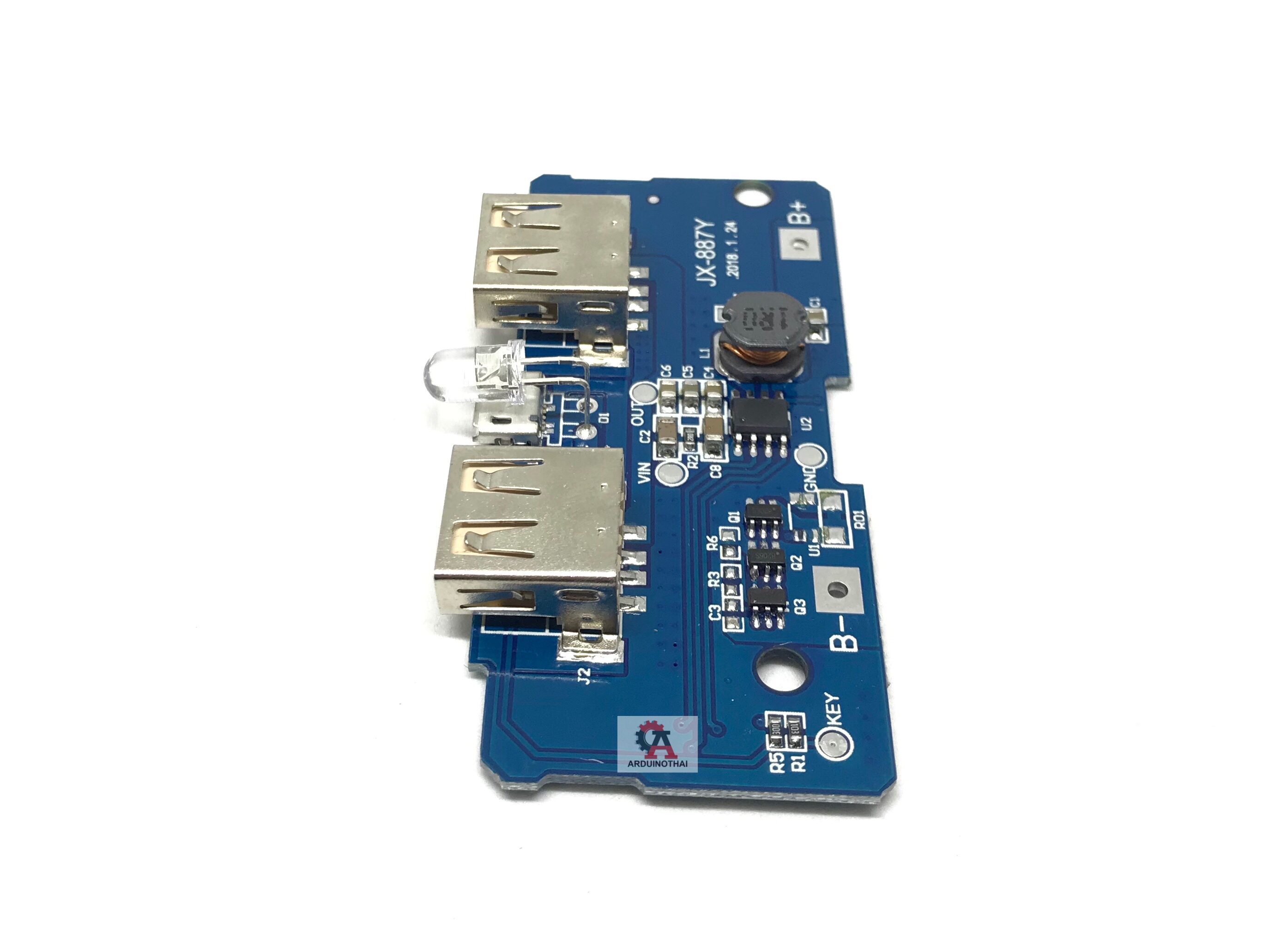 18650 battery step-up charging module USB 3.7V to 5V2A