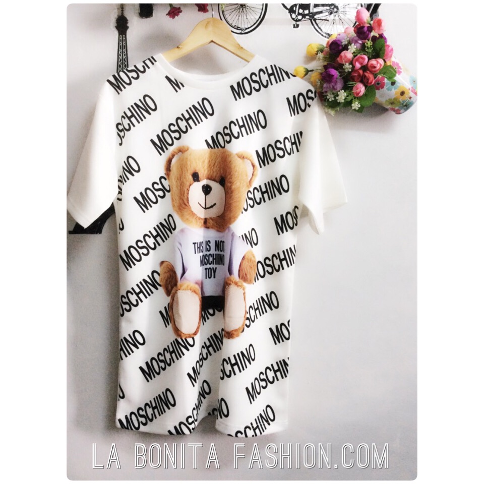 New!! MOSCHINO BEAR เสื้อยืดตัวยาว/minidress